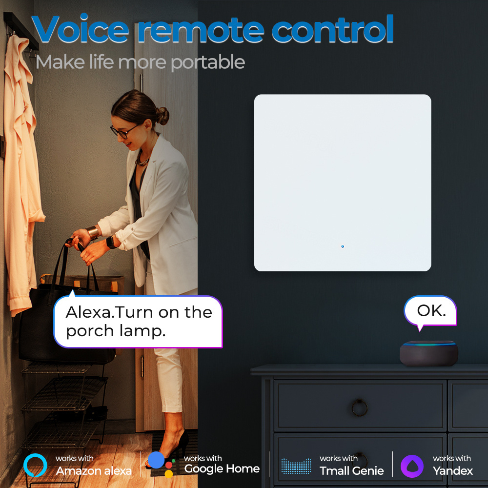 No Capacitor No Neutral 1/2/3 Gang US Light Touch Tuya Wall Smart Zigbee Switch For Alexa Google Home 2mqtt