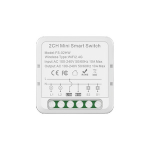 CE Certificate Tuya 2 Way 2 Gang 2 CH DIY Switch Mini Bluetooth Smart Relay Wifi Module For Alexa Google Home Smart Life App