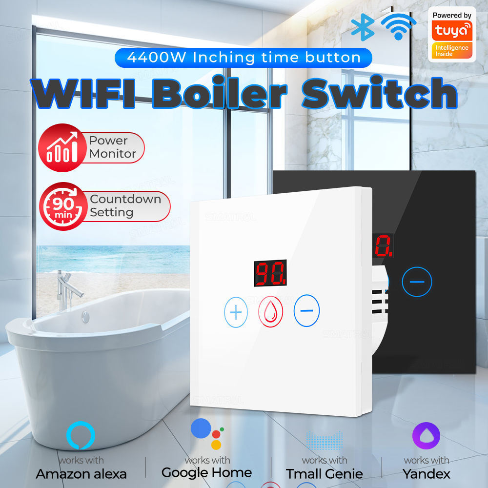 Tuya Water Heater Air Conditioning Voice 4400W 20A WiFi Smart Boiler Switch For Alexa Google Home