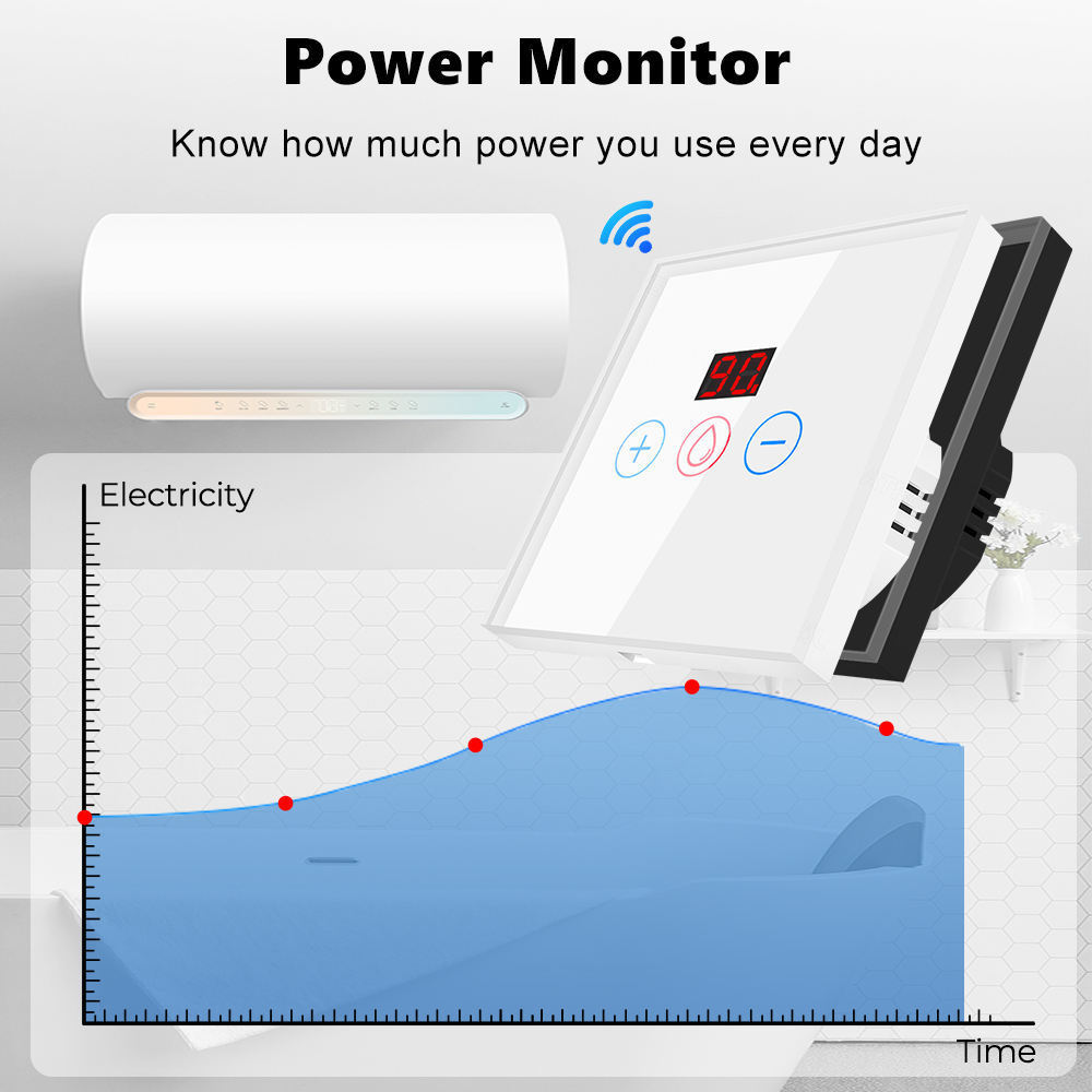 Tuya Water Heater Air Conditioning Voice 4400W 20A WiFi Smart Boiler Switch For Alexa Google Home