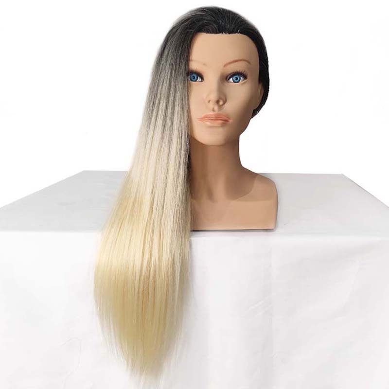 100% Human Hair Training Head with Shoulder Hair Styling Dyeing Coloring realistic Mannequin Practice Head Dolls