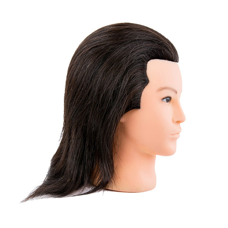 100% man mannequin with hair head for salon, wholesale training mannequin head human hair for barber head