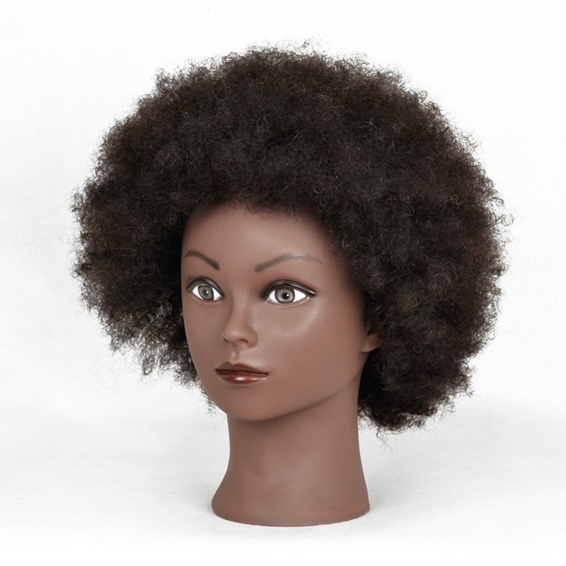 New arrival african american mannequin, 4c real hair dammy afro mannequin training head