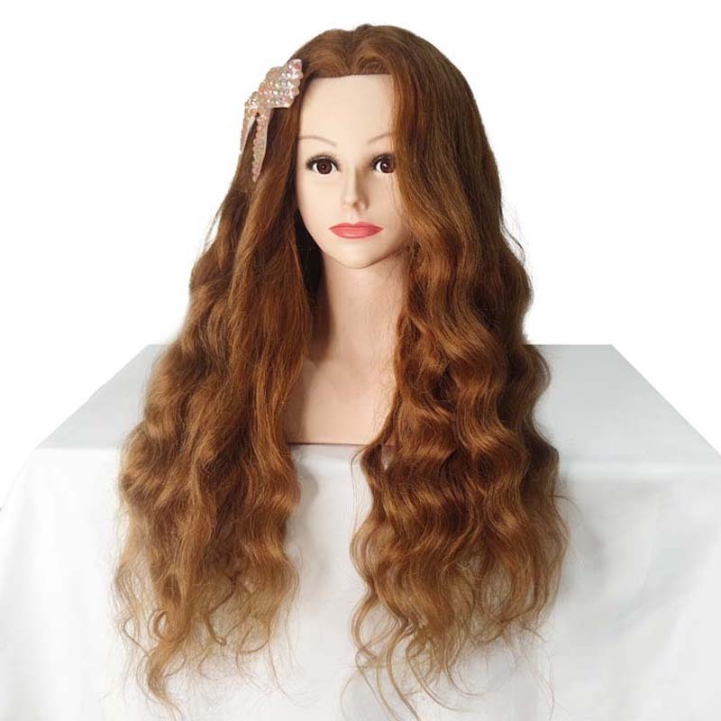 100% Human Hair Training Head with Shoulder Hair Styling Dyeing Coloring realistic Mannequin Practice Head Dolls