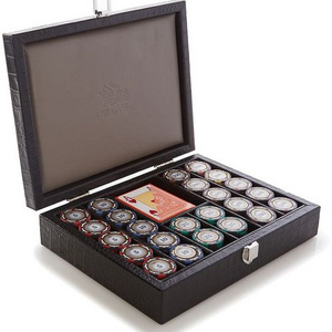 Customs Size Leather Gifts Dice Set Box Poker Chip Set Box Empty Leather Case