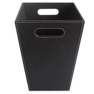 PU leather Luxury Style Commercial Office Home use Waste Bin Garbage Bin Trash Can