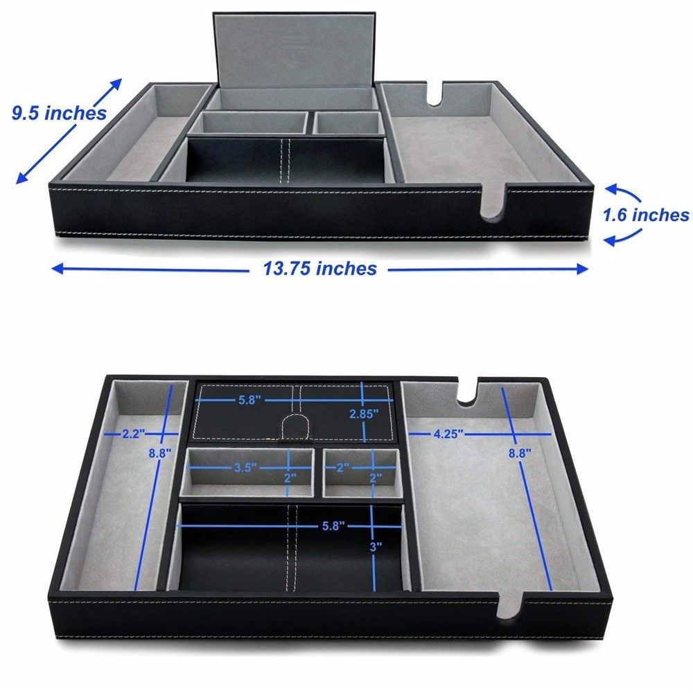 Hot-selling In Stock Accept Order Directly Valet Tray - Men Jewelry Keys Watch Organizer On Table Valet Box