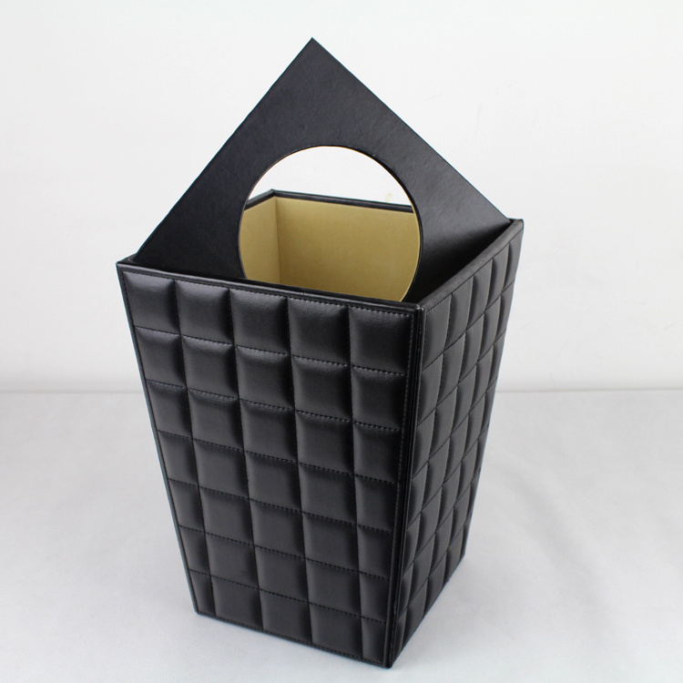 Wholesale 3 Size Square black Trash Can Wire Paper Waste Bin for Kitchen, Office