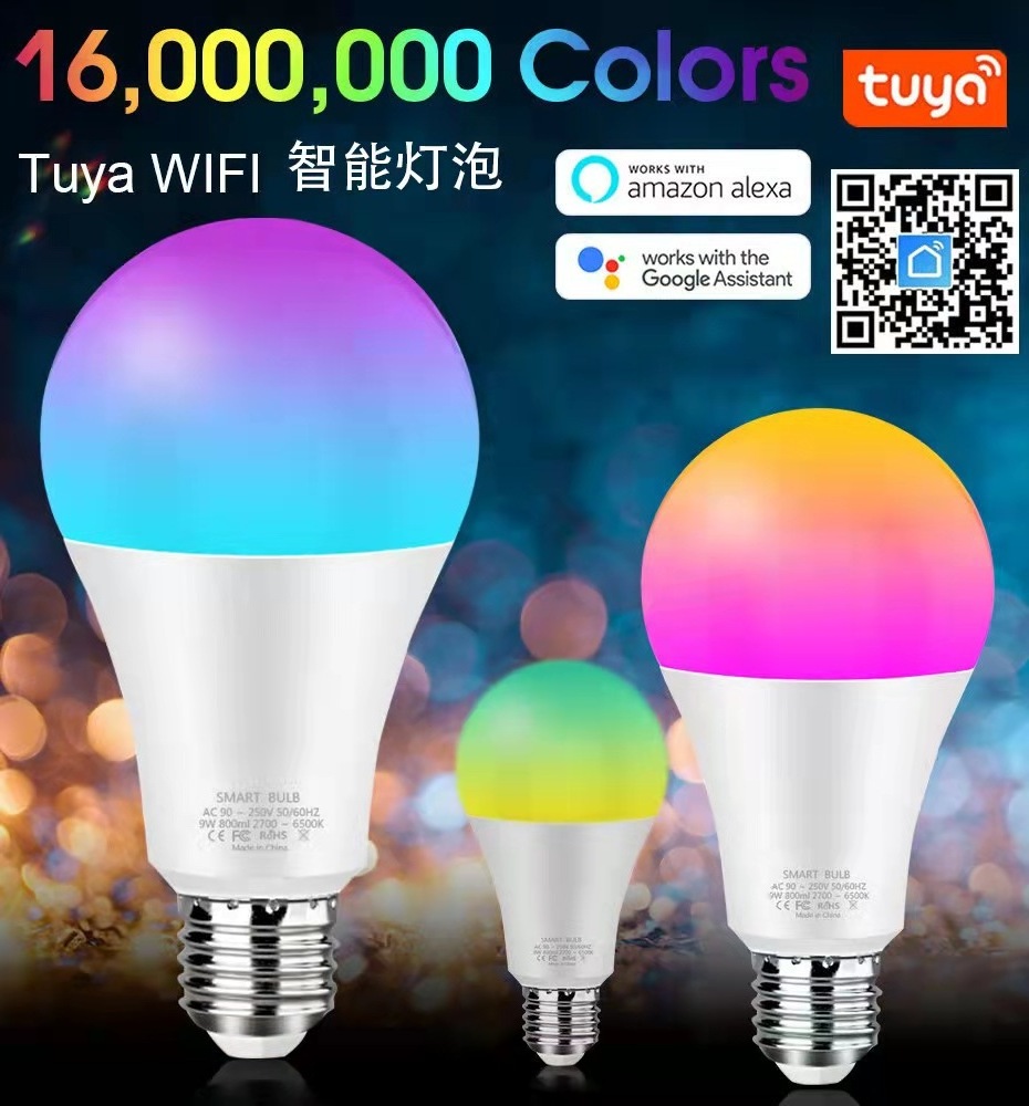 Amazon hot selling Smart led Wifi Bulb  RGB Compatible With Alexa and Google Assistant lighting rgb led bulb light