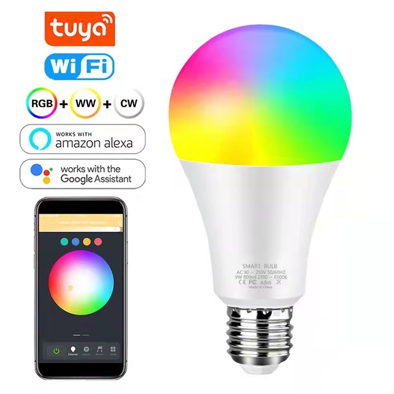 Amazon hot selling Smart led Wifi Bulb  RGB Compatible With Alexa and Google Assistant lighting rgb led bulb light