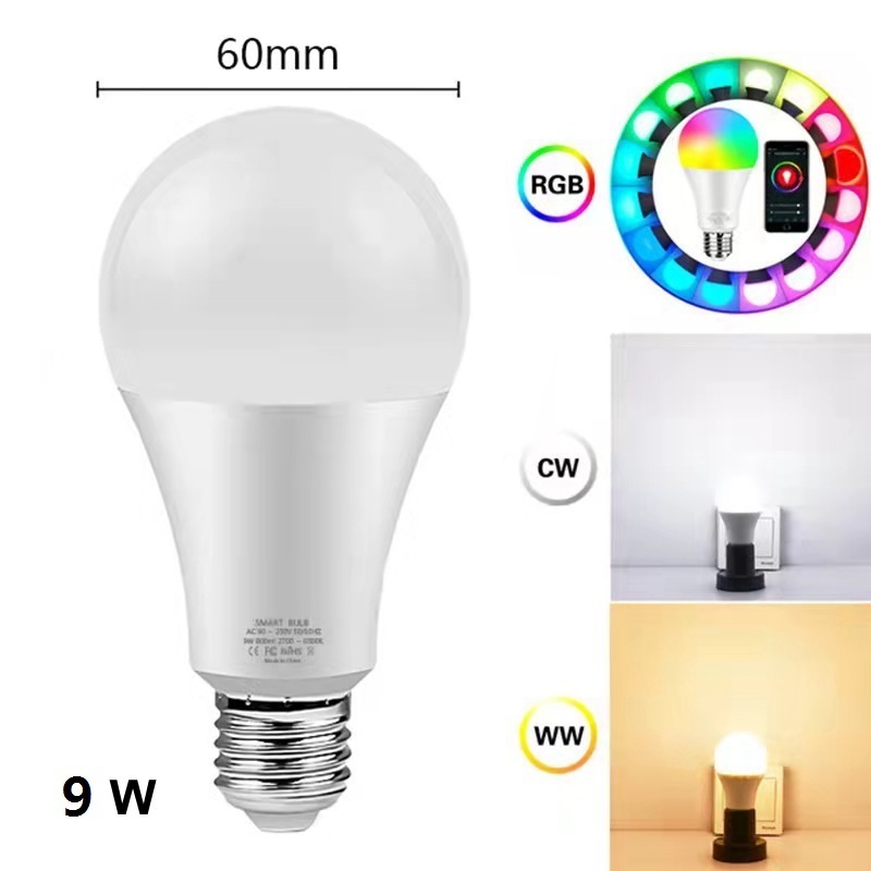 Amazon hot selling Smart led Wifi Bulb  RGB Compatible With Alexa and Google Assistant lighting rgb led bulb light