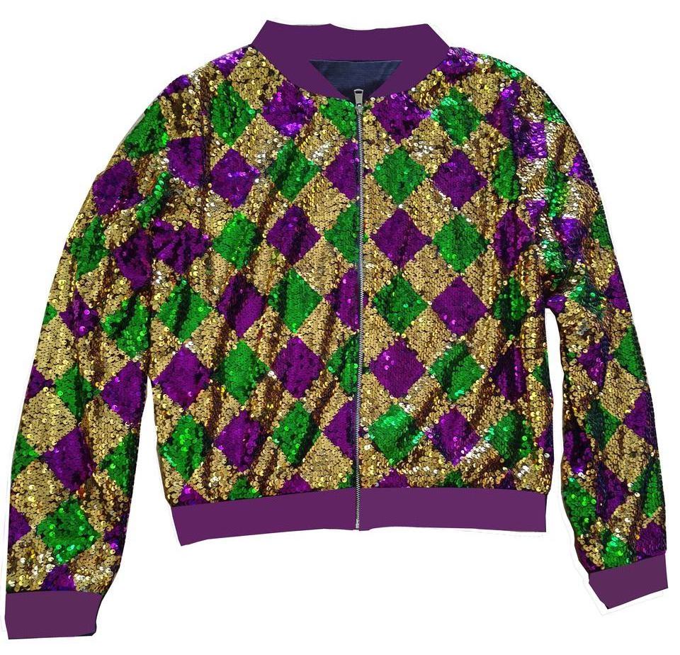 Factory Custom Mardi Gras Sequin Jackets Sequins Jackets Apparel Wholesale