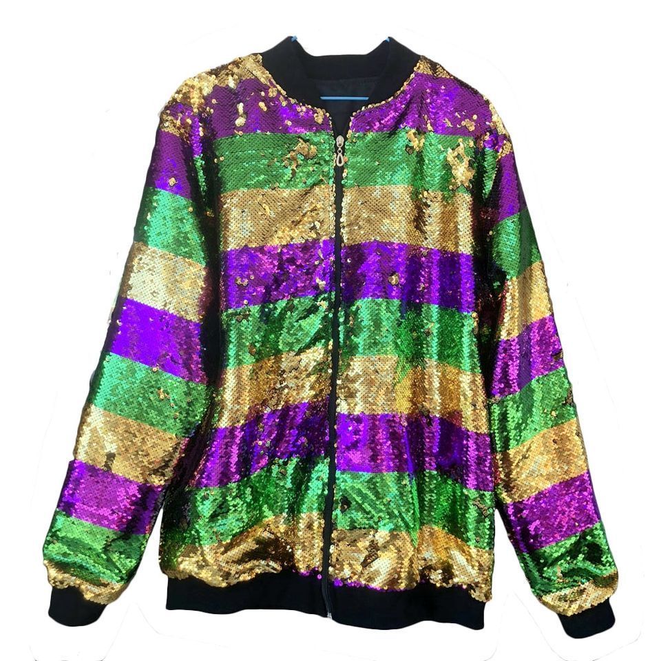 Factory Custom Mardi Gras Sequin Jackets Sequins Jackets Apparel Wholesale