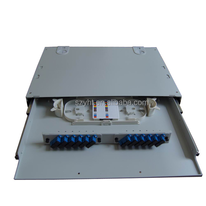 12 24 48 Port Sliding Out Fiber Optic Patch Panel 19