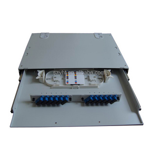 12 24 48 Port Sliding Out Fiber Optic Patch Panel 19" 2U with FC SC LC Adapters and Pigtails