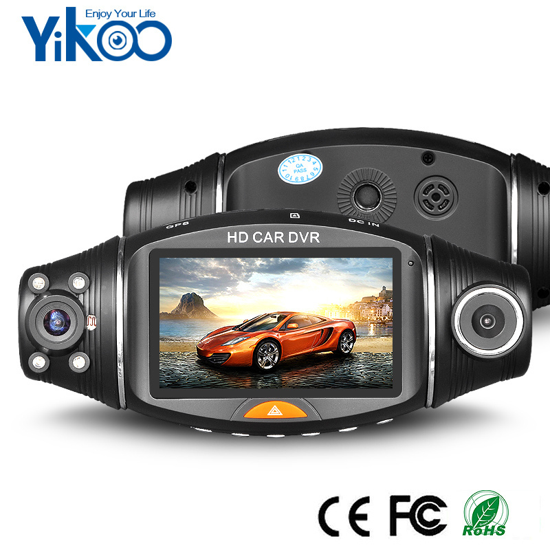 best selling full HD 2.7 gps tracker logger g-sensor dual camera car dvr