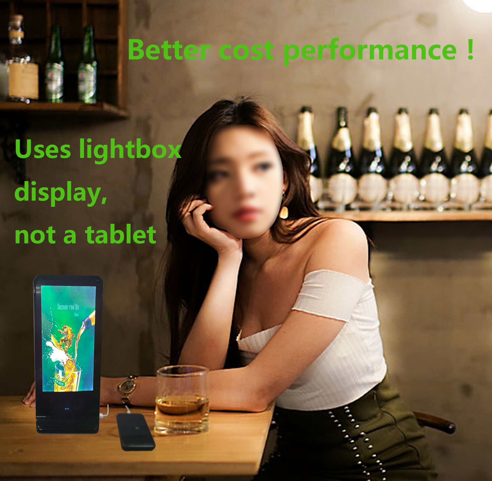 Top selling table advertising restaurant menu power bank light up power bank 1000amh