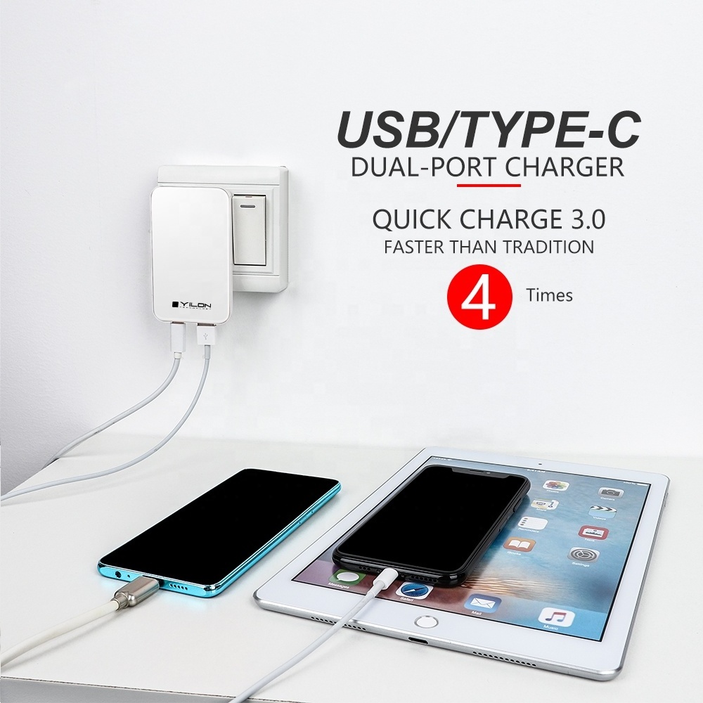 usb wall uk plug 20w fast type c charger usb quick charge 2 ports qc 3.0 pd cell mobile charger