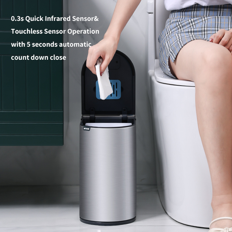 Touchless Tissue Box Set Fingerprint Proof Stainless Steel Soft Close Auto Kitchen Dustbin Trash Can