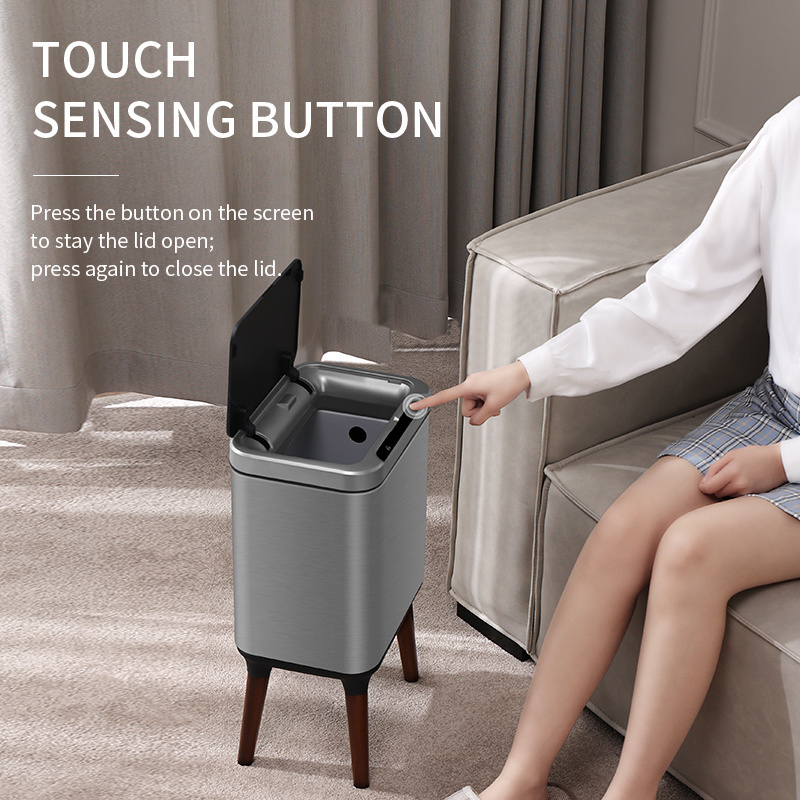 Stainless 25L Motion Detected  Can Garbage Bin For The Bathroom Smart Auto Dustbin Black Garbage Can Trash smart waste bins