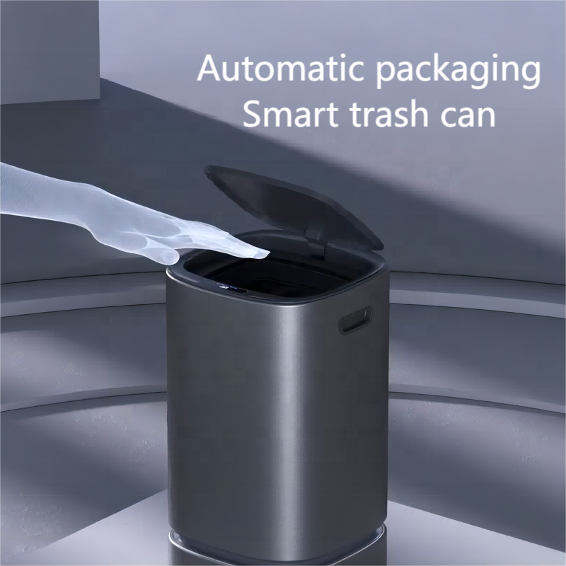 iIntelli Stainless Steel Automatic Self Package Seal Change  Senor Touchless Smart Trash Can Garbage Waste Bins