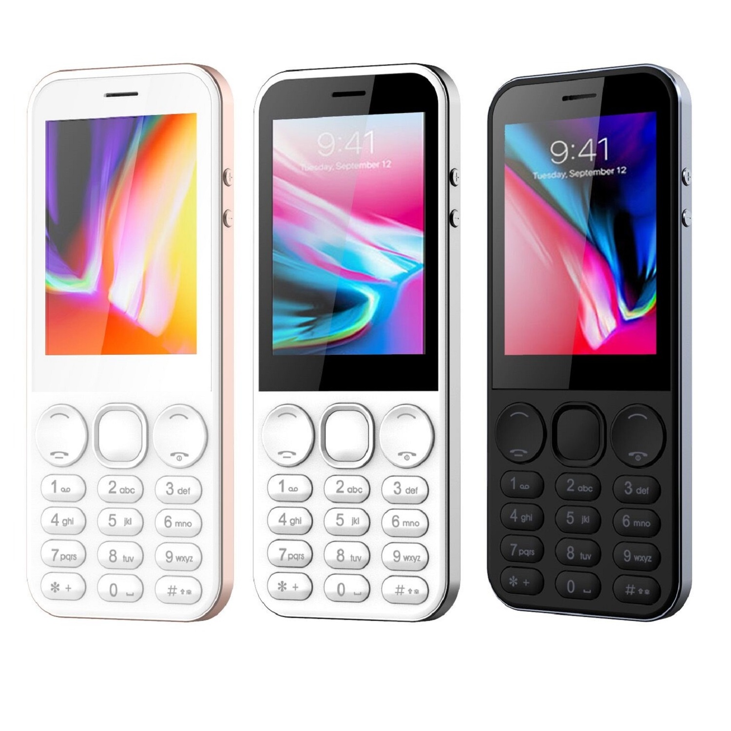 2G GSM slim keypad mobile phone with dual SIM