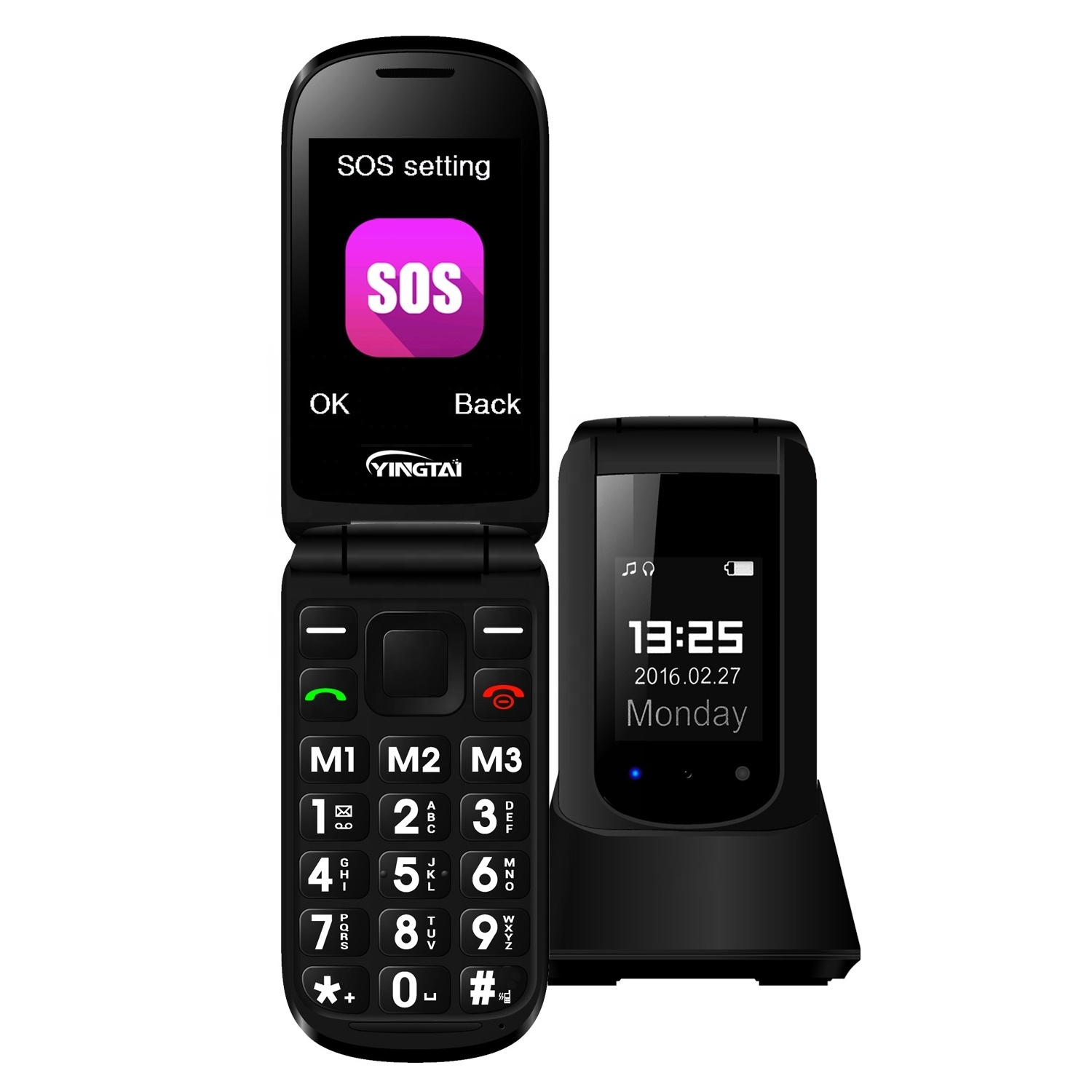 oem 3g large keypad mobile phone with sos, M1, M2, M3 speed dial buttons