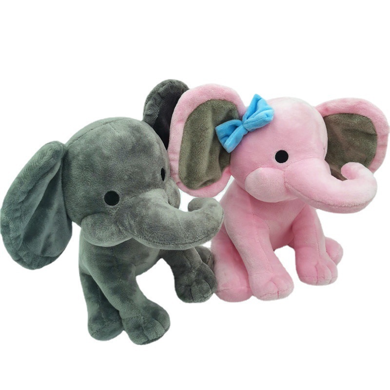 2021 Soft Pink Gray Plush Elephant Toys Custom Big Ear Graduation Elephant Plush Pillow Souvenir For Gift