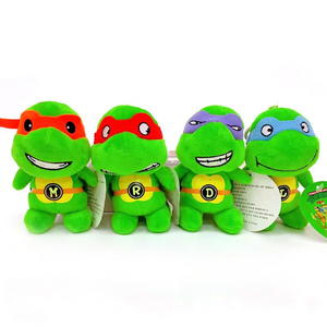 Factory Direct Sales Q Version 10cm Ninja Turtles Stuffed Animal Toy Doll Stuffed Plush Pendant Keychain