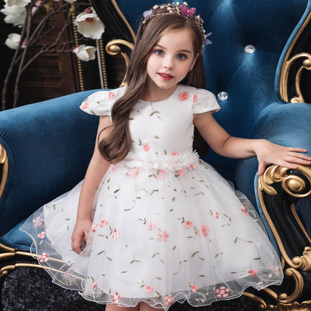 High quality fashion exquisite elegant casual princess gown kids dresses for girls