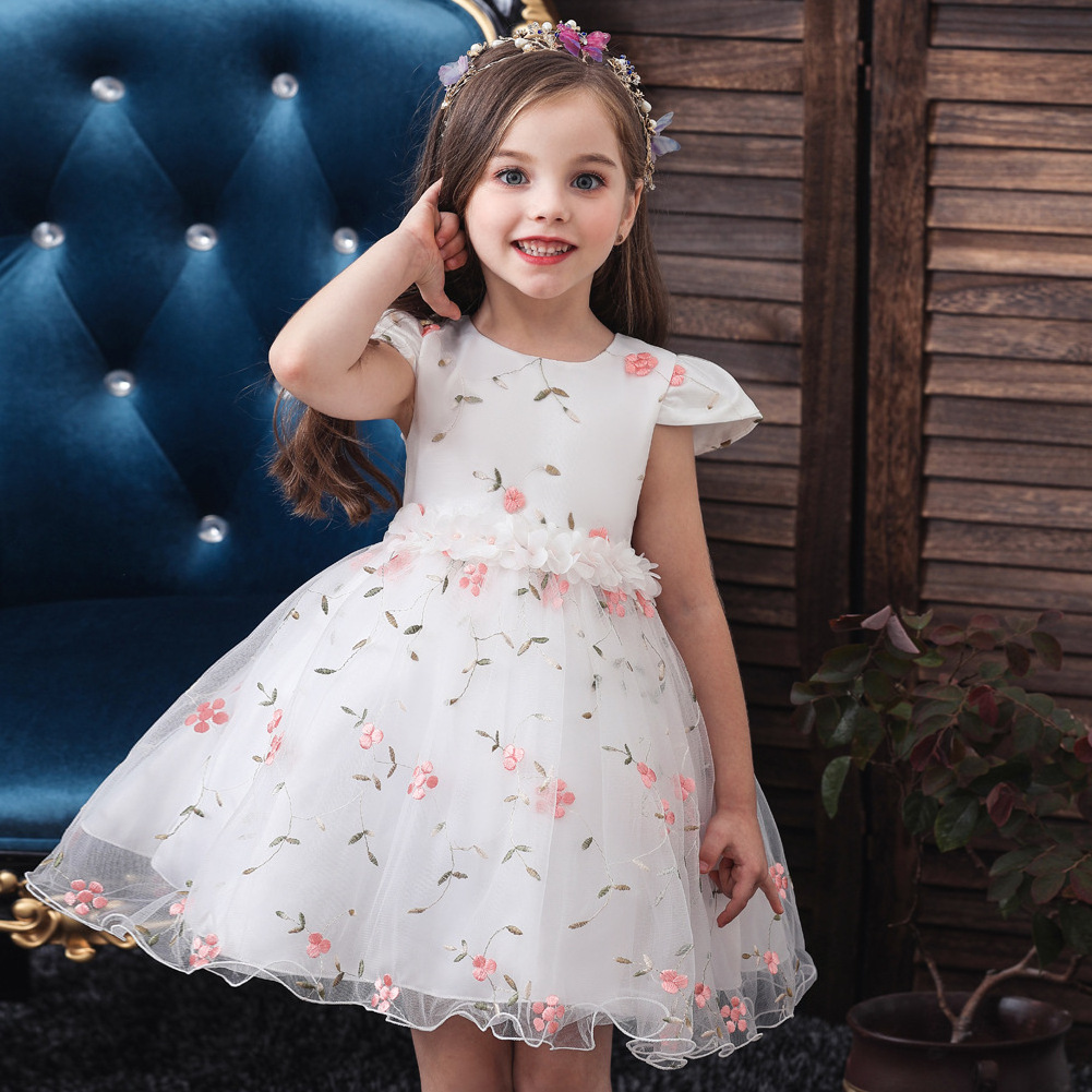 High quality fashion exquisite elegant casual princess gown kids dresses for girls