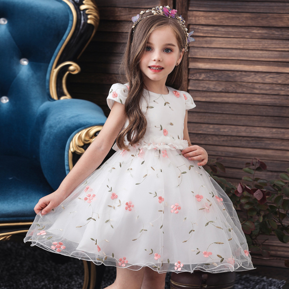 High quality fashion exquisite elegant casual princess gown kids dresses for girls