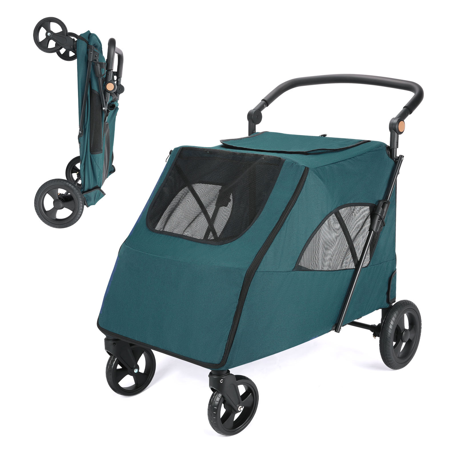 New Arrival Detachable Portable yitian Large Dog Pet Stroller for Large Dogs With Mesh Skylight