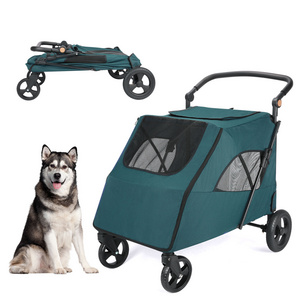 New Arrival Detachable Portable yitian Large Dog Pet Stroller for Large Dogs With Mesh Skylight