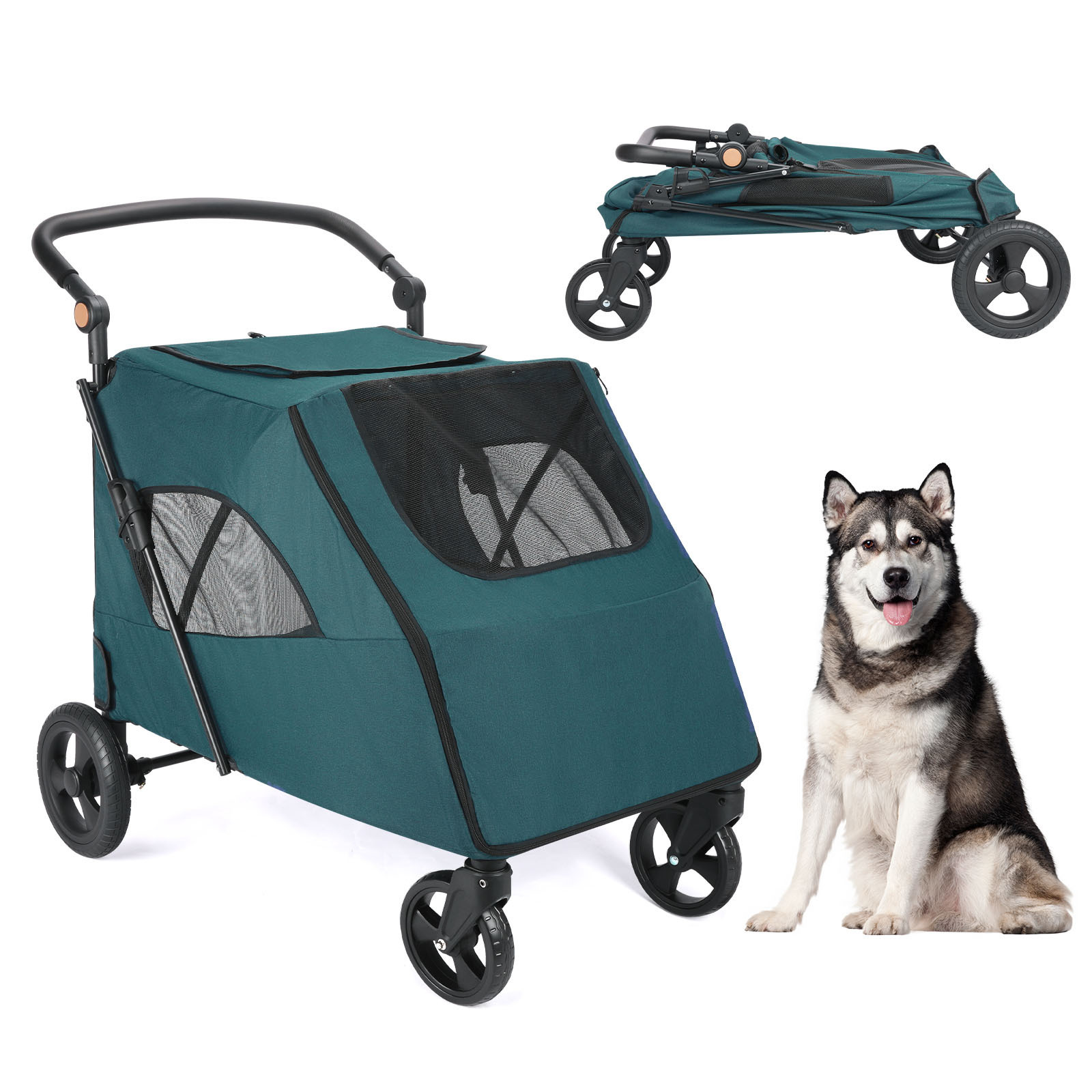 New Arrival Detachable Portable yitian Large Dog Pet Stroller for Large Dogs With Mesh Skylight