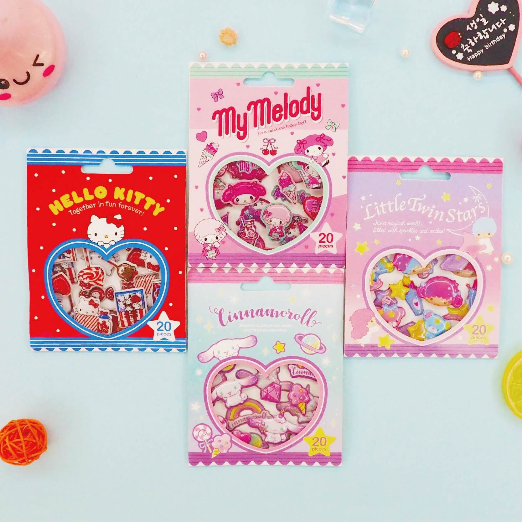 new arrival 3D cute decorative stickers creative cheap price kawaii diy sticker candy version kitty melody cartoon sticker