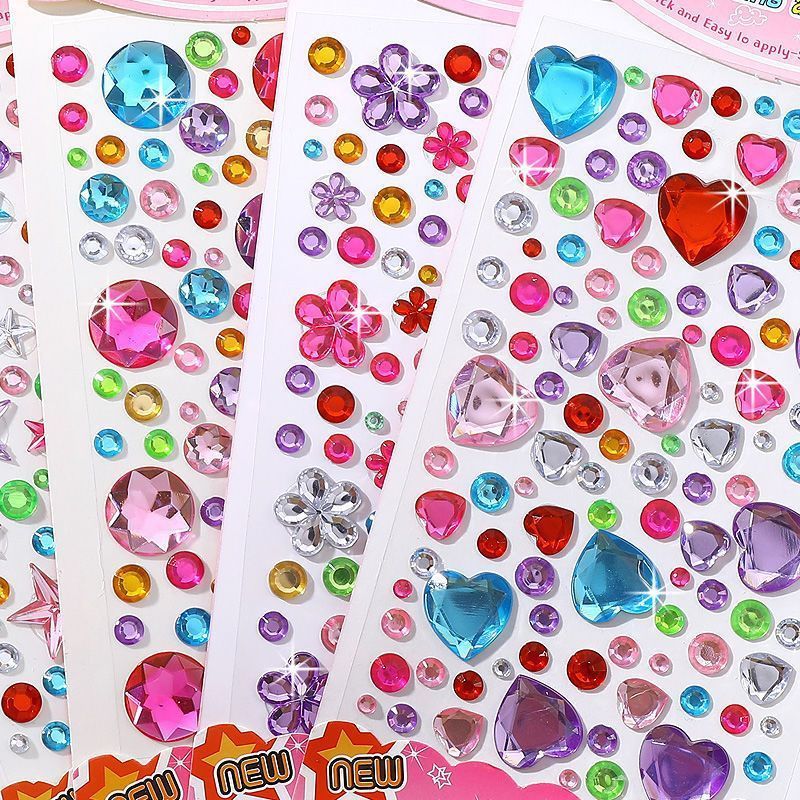 2023 princess 3d diy cute kids fashion kawaii sweet girl gift crystal mixed decorative cartoon Sticker