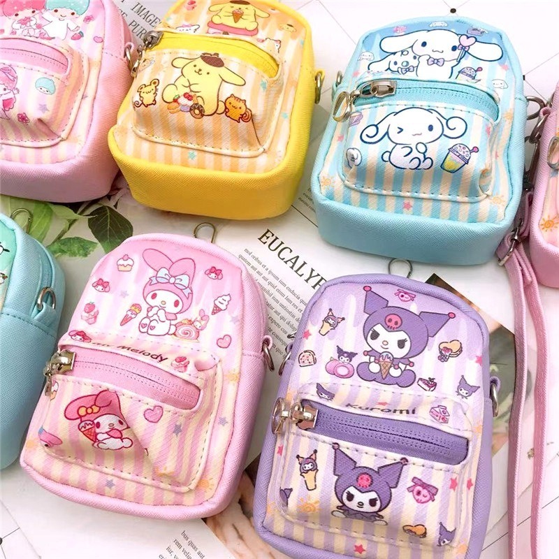 2023 designer small size melody kitty PU leather handbags shoulder bag cartoon cute keychain coin purse