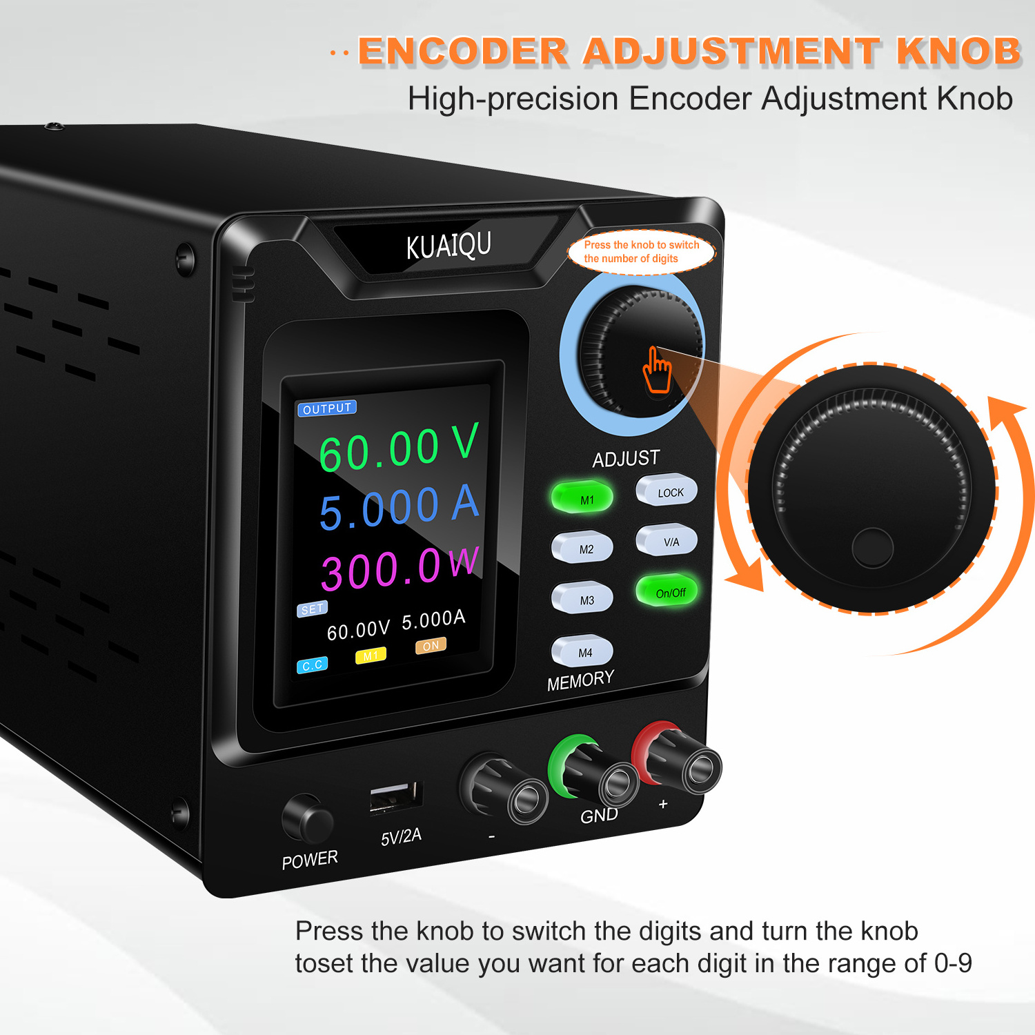 SPPS-D605 encoder regulated DC power supply 60V 5A laboratory regulated power supply for testing, repair and electroplating