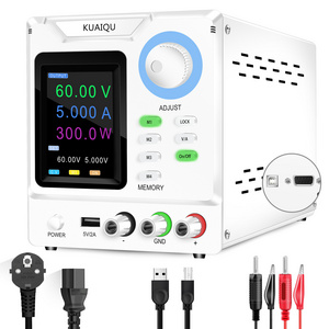 DC Power Supply 60V 5A Adjustable Switching Regulated DC Bench  with 4-Digits LED Power Display 5V/2A USB Output programmable