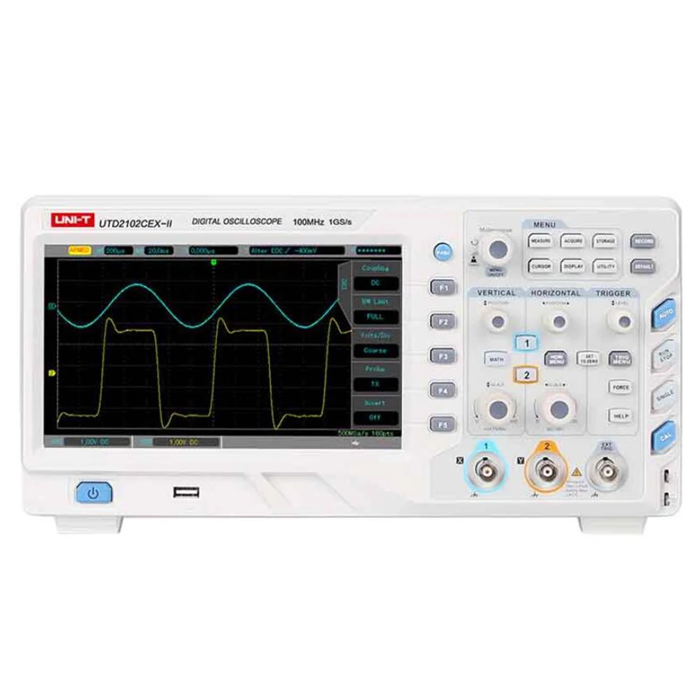 UTD2102CEX-II High Quality LCD Desktop Digital Storage Oscilloscope Real Time Sampling Rate Dual Channel Storage Oscilloscope