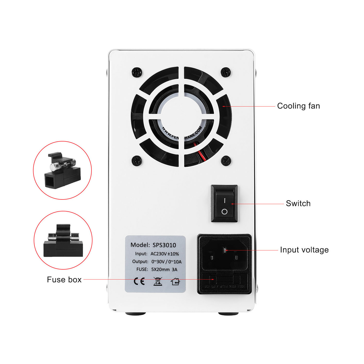 NICE-POWER SPS3010 30V 10A White High Precision DC Variable Regulator Power Supply Production Line Repair Mobile Phone PCB Power