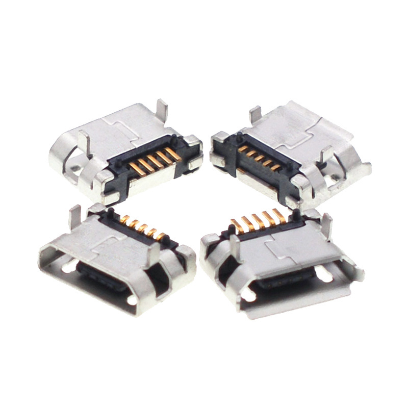 YZ Micro USB 5 Pin  2 Pin SMT DIP Socket Connector Type B Female Placement SMD DIP USB Charging Connectors