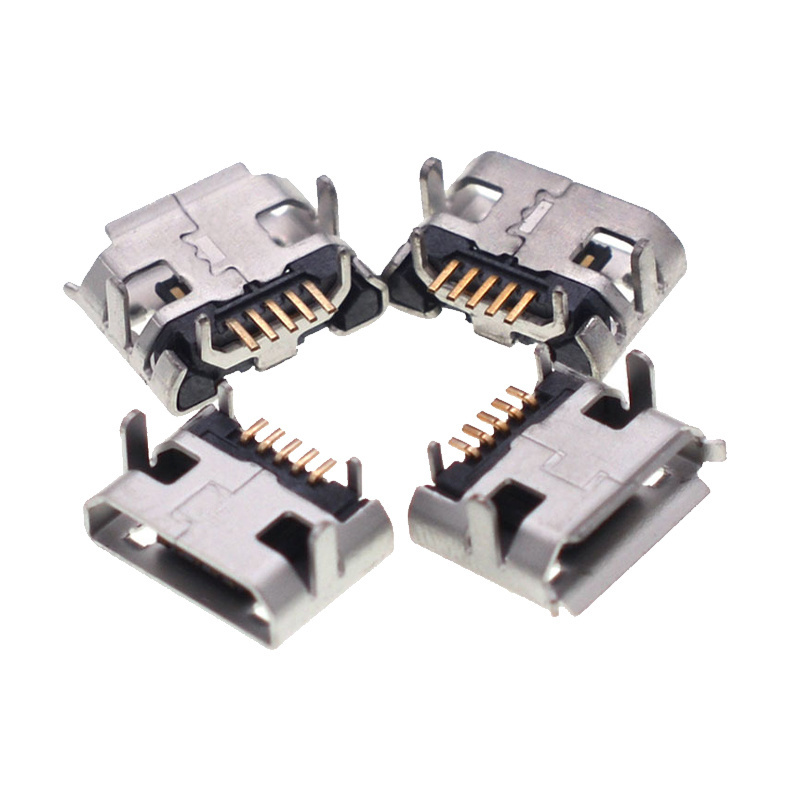 YZ Micro USB 5 Pin  2 Pin SMT DIP Socket Connector Type B Female Placement SMD DIP USB Charging Connectors