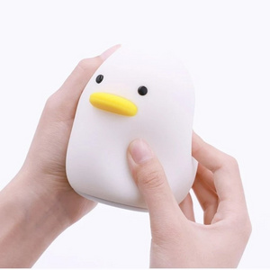 Creative Baby Duckling Duck Sleep Lamp Silicone Mini LED Night Light with Eye Protection Touch Power Generation for Bedroom