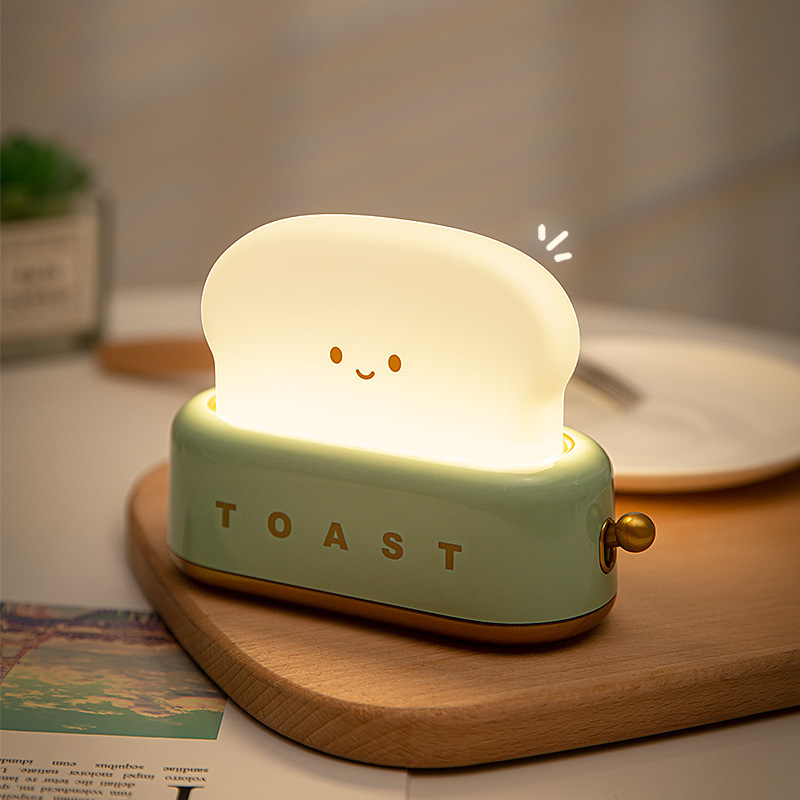 Daily Soft Light LED Bread Maker Night Light USB Charging Dimming Table Night Lamp Girl Fun Bedside Mood Light Bedroom 50 White