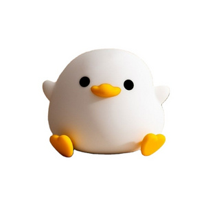 Cute DoDo Duck Night Light Silicone Dimmable Nursery Nightlight Rechargeable LED Bedside Lamp with Timer