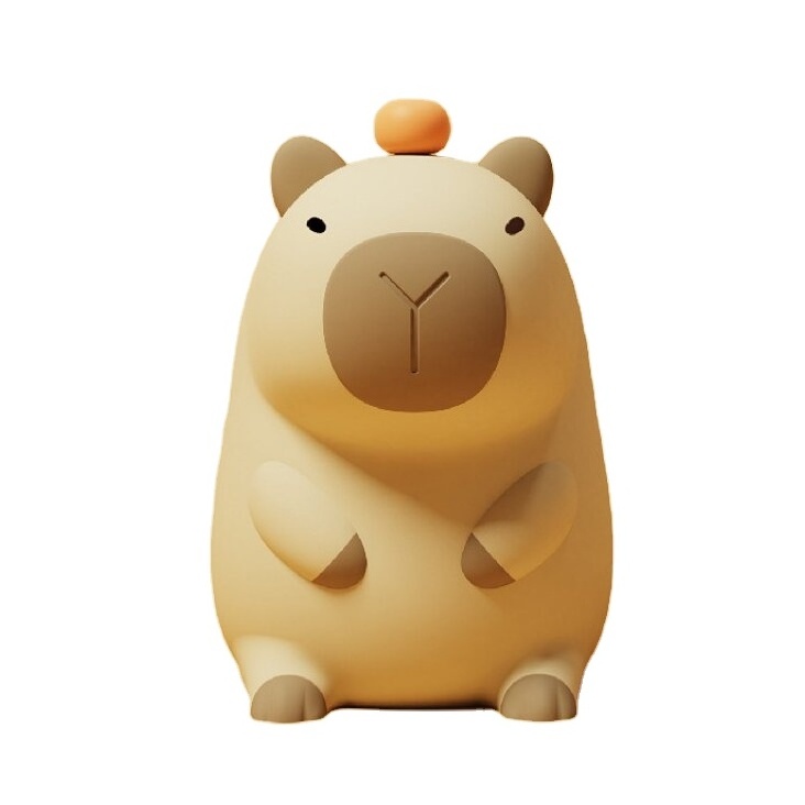 Modern Kawaii Capybara LED Night Lamp Rechargeable Silicone Nightlight with Cartoon Design Cute Animal Night Light for Kids