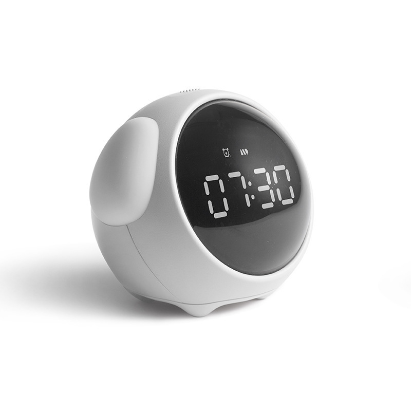 Expression Pixel Alarm Clock Creative LED Night Light Digital USB Charging Electronic Desktop Sleep Clock Wake Up Alarm Clock