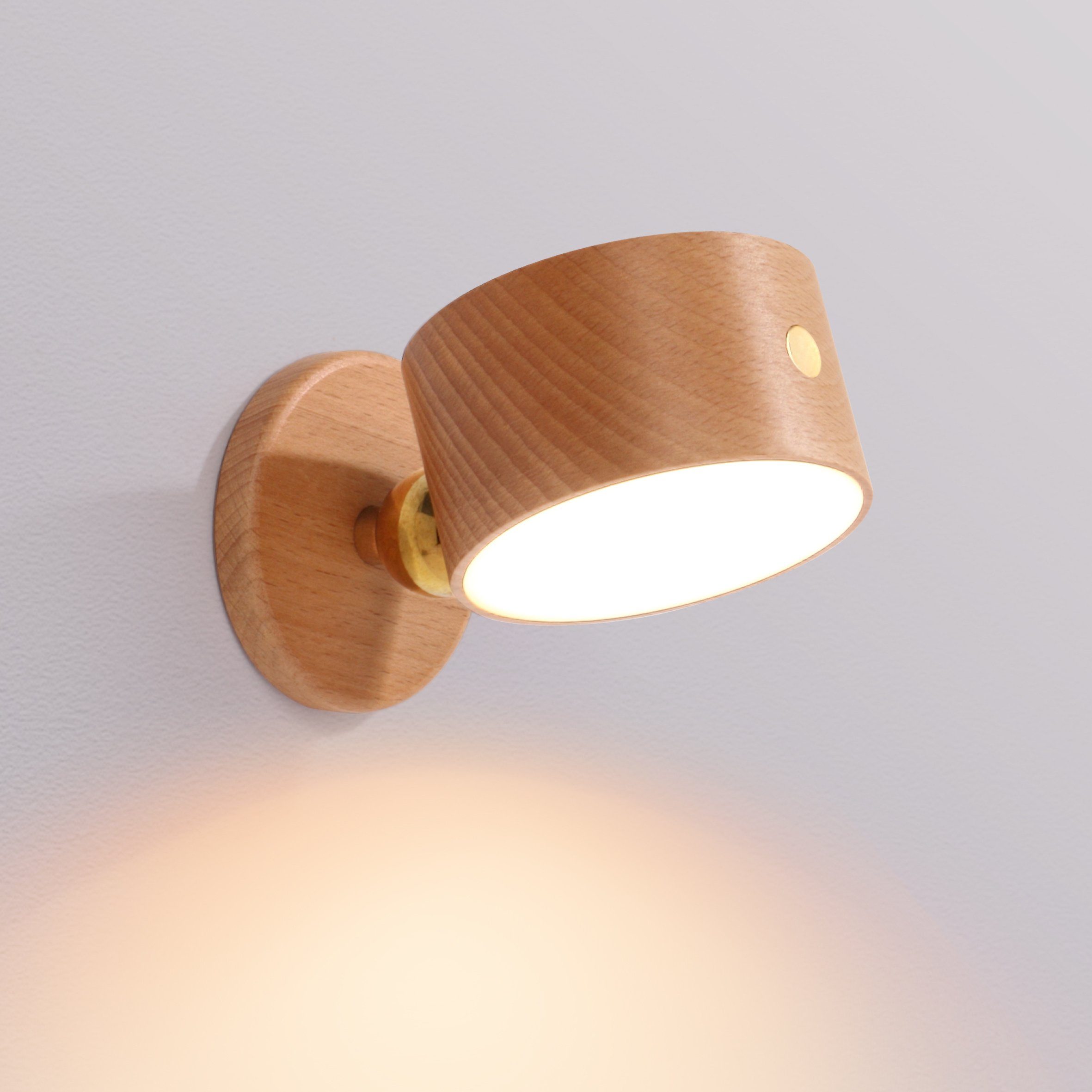 Bedside Wall Lamp Wall Sconce Bedroom Nordic Head Led Wall Lights with Magnetic Rechargeable Wooden Modern Plastic White 90 5V